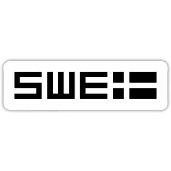Tactique suédoise - Sticker taille S (10 x 10 cm) - blanc mat - Devant