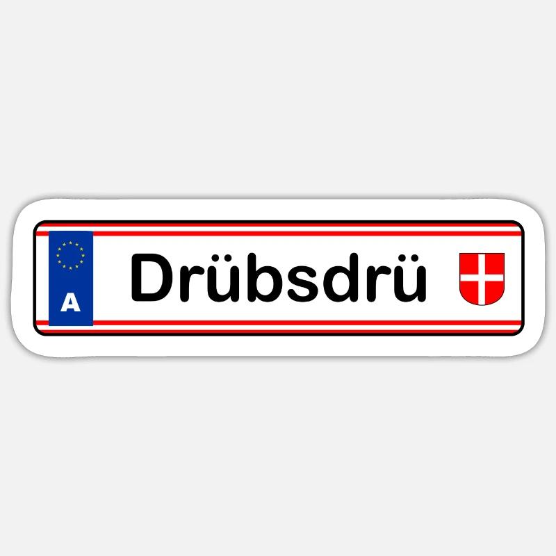 Drübsdrü Kennzeichen Sticker Größe S (10 x 10 cm)