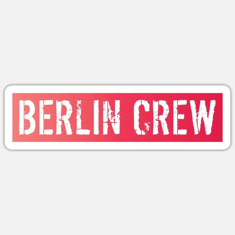 Berlin Crew - Sticker Größe S (10 x 10 cm) - Mattweiß