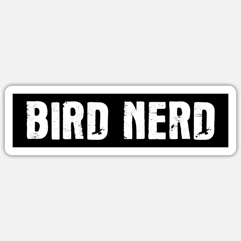 Bird Nerd - Sticker Größe S (10 x 10 cm) - Mattweiß