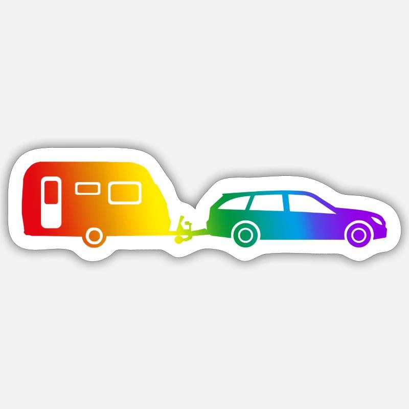Gespann pride - Sticker Größe S (10 x 10 cm) - Mattweiß