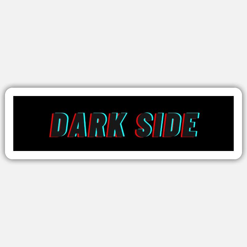 Dark Side Classic designe - Sticker Größe S (10 x 10 cm) - Mattweiß