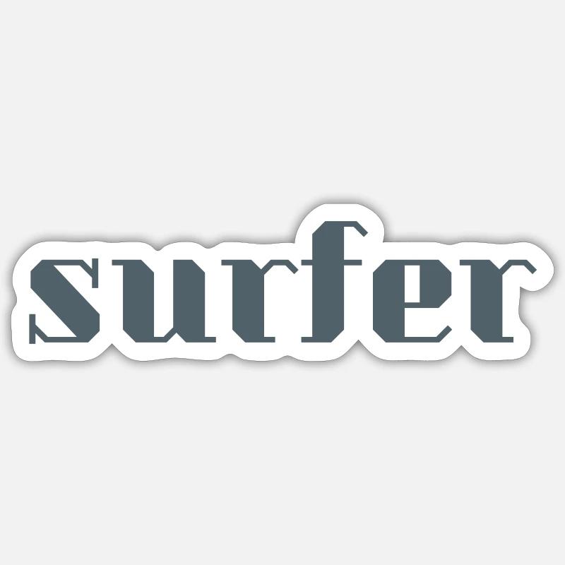 Surfer - Sticker Größe S (10 x 10 cm) - Mattweiß