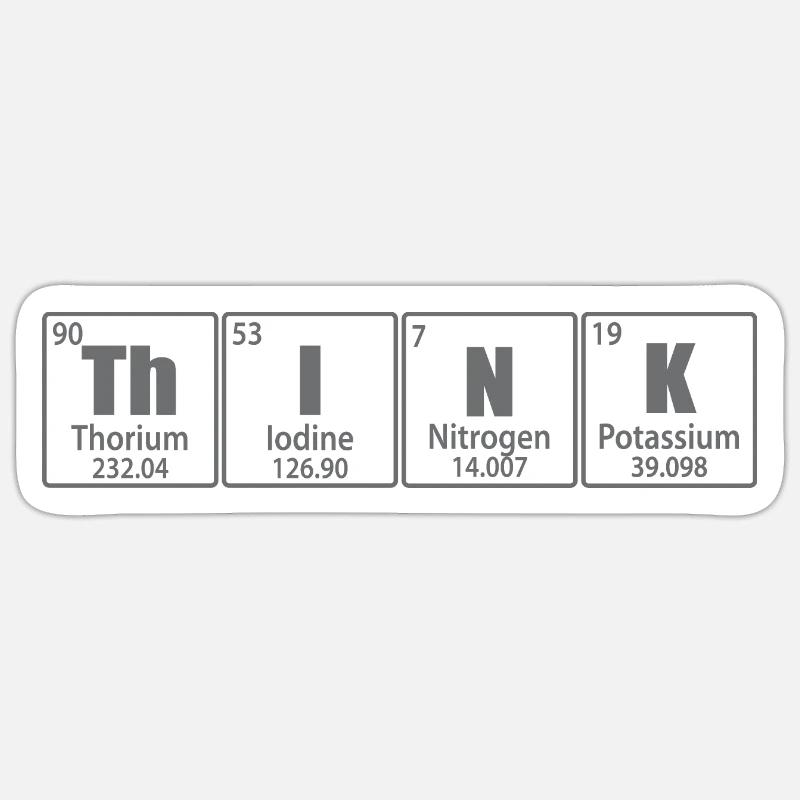 Denken - Elemente des Periodensystems - Sticker Größe S (10 x 10 cm) - Mattweiß