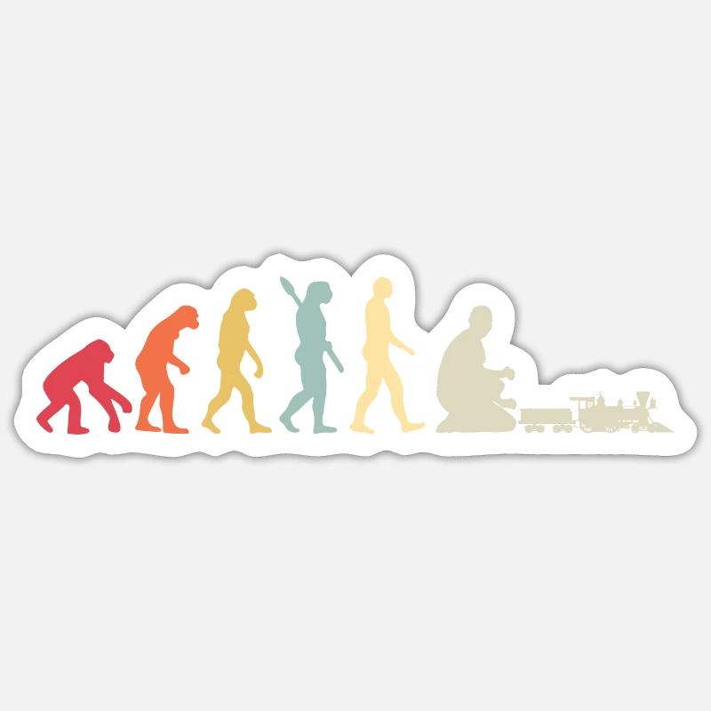 Evolution of Human Train Model Railway Sticker Größe S (10 x 10 cm)