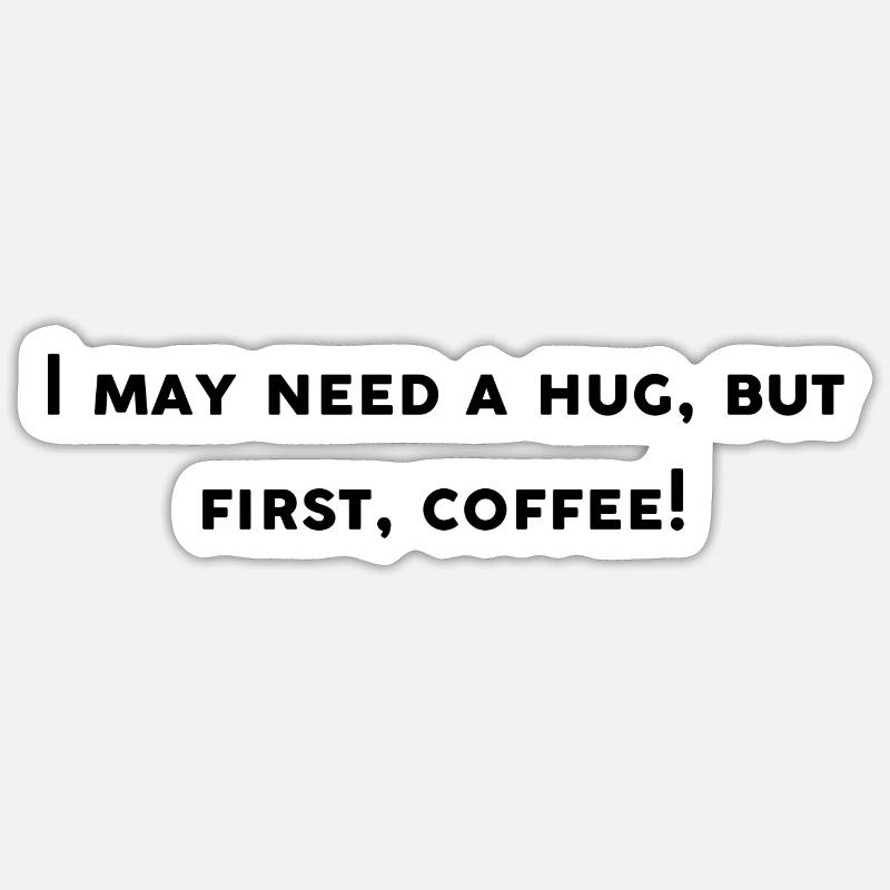Design drôle café - Sticker taille S (10 x 10 cm) - blanc mat
