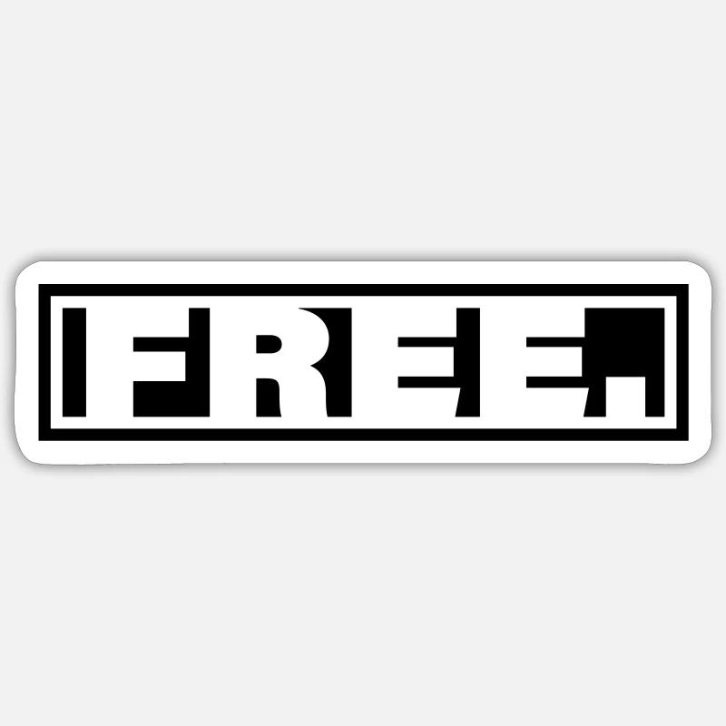 LIBRE. - Sticker taille S (10 x 10 cm) - blanc mat