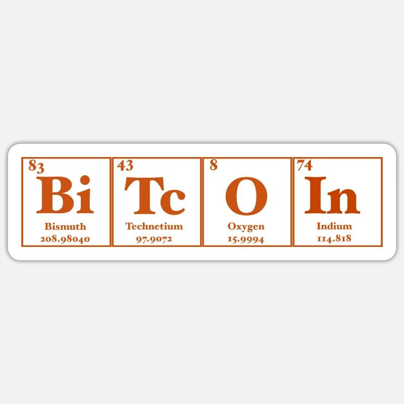 Bitcoin Periodensystem der Elemente - Sticker Größe S (10 x 10 cm) - Mattweiß