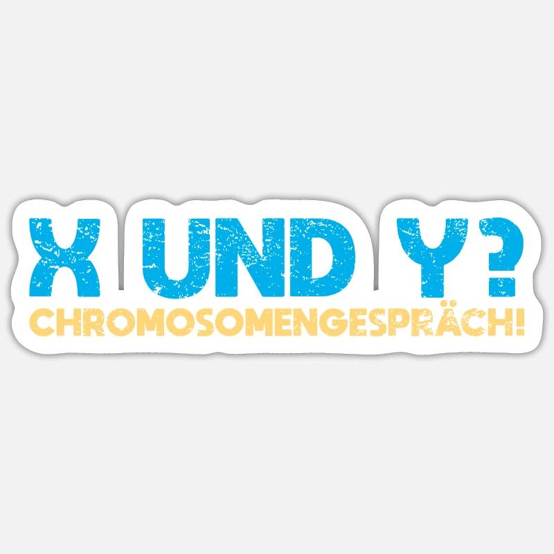 X Und Y? Chromosomengespräch! - Sticker Größe S (10 x 10 cm) - Mattweiß