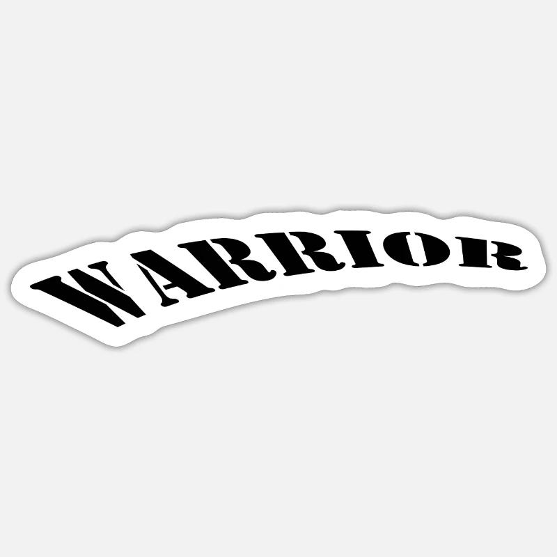 Guerrier - Sticker taille S (10 x 10 cm) - blanc mat