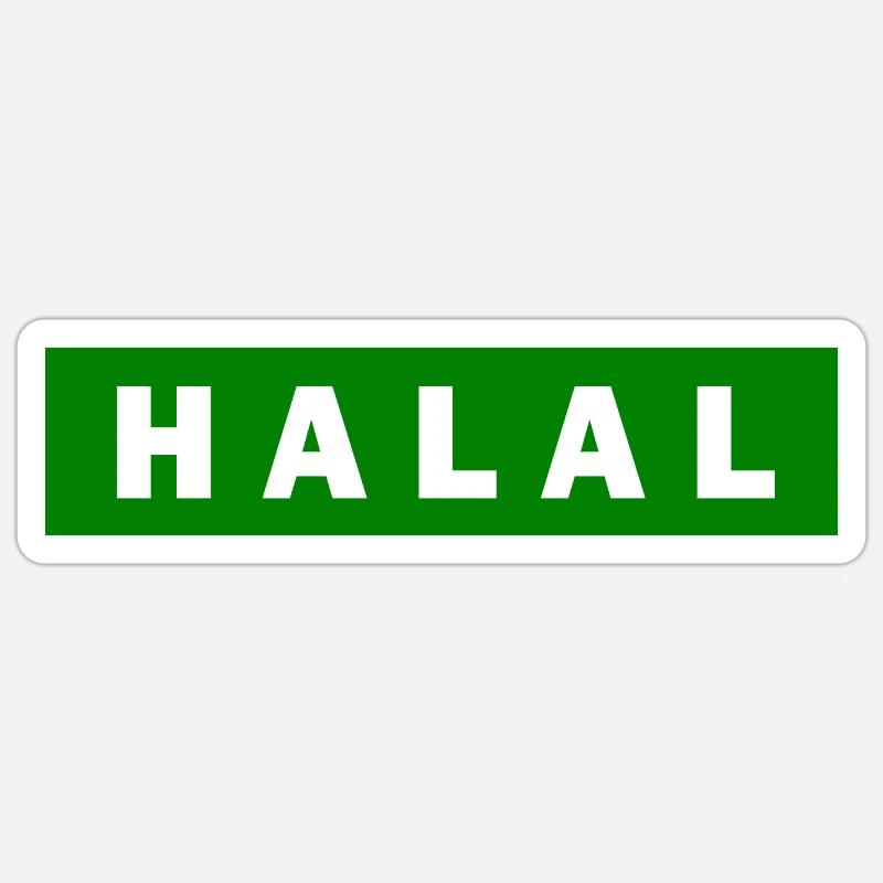 Halal - Sticker taille S (10 x 10 cm) - blanc mat