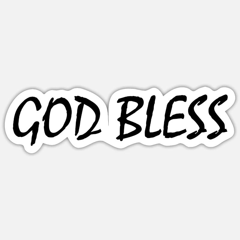 God bless - Sticker size S (10 x 10 cm) - white matte