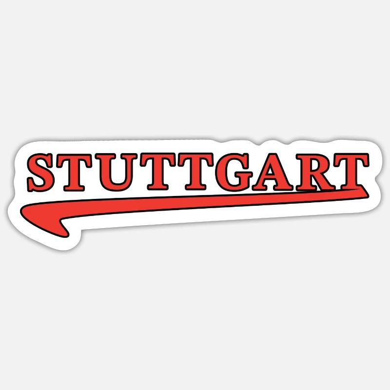 Stuttgart lettering with red underscore Sticker size S (10 x 10 cm)