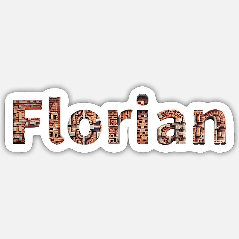 Florian brick - Sticker Größe S (10 x 10 cm) - Mattweiß