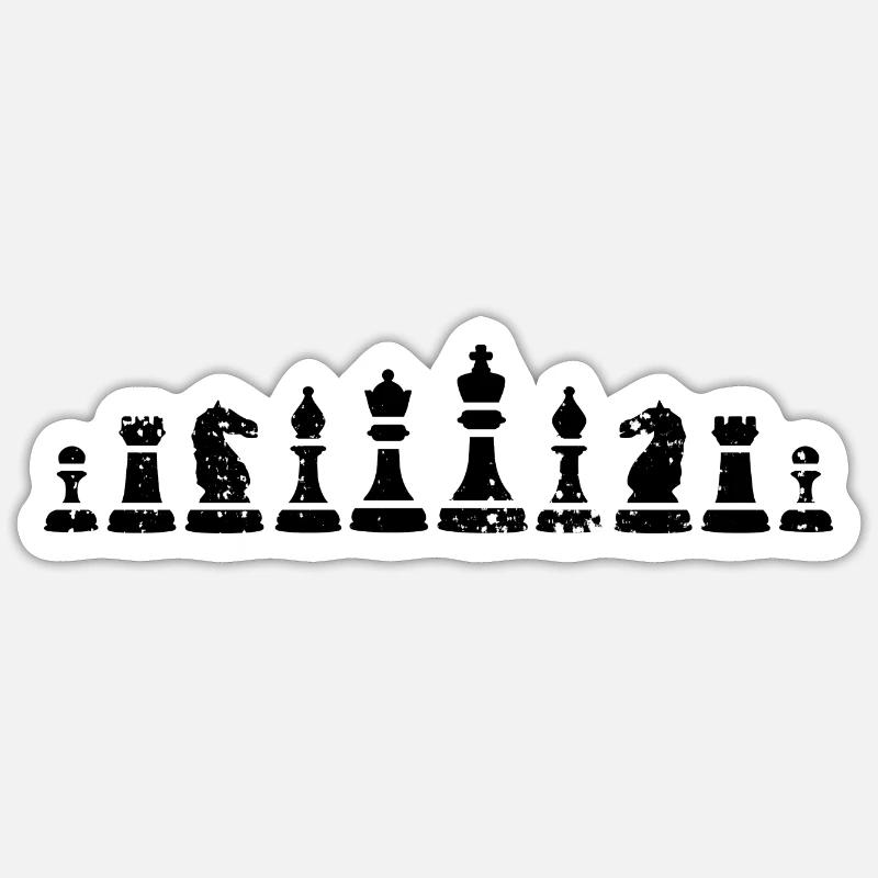 Pièce d'échecs - Sticker taille S (10 x 10 cm) - blanc mat