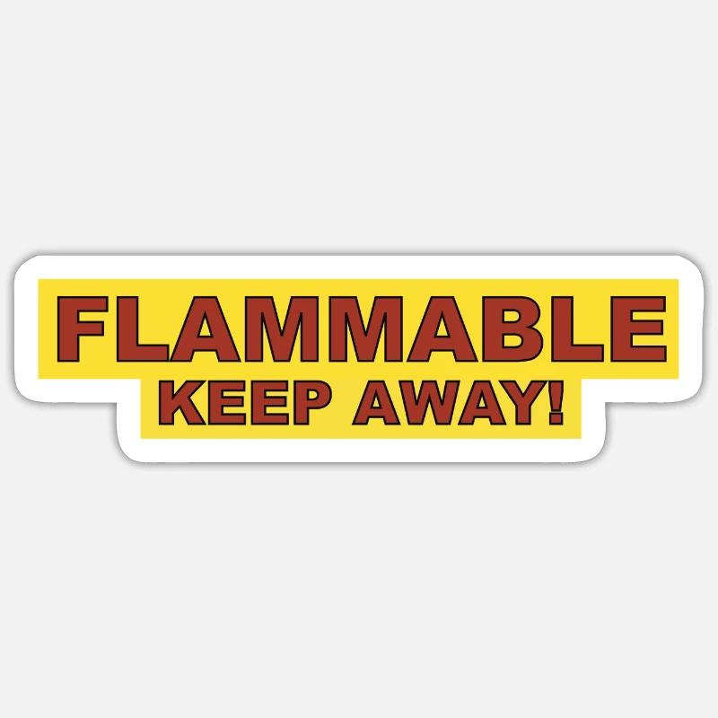 Flammable Keep Away Yellow Sticker size S (10 x 10 cm)