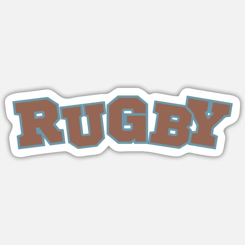 Rugby: Einfach, Kraftvoll, Leidenschaftlich - Sticker Größe S (10 x 10 cm) - Mattweiß