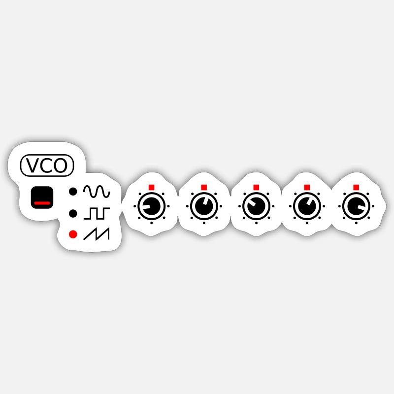 VCO Oscillator Potentiometer osc Synthesizer Knob analog Sticker size S (10 x 10 cm)