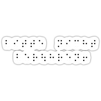 Bitte nicht berühren (Braille) - Sticker Größe S (10 x 10 cm) - Mattweiß - Vorne
