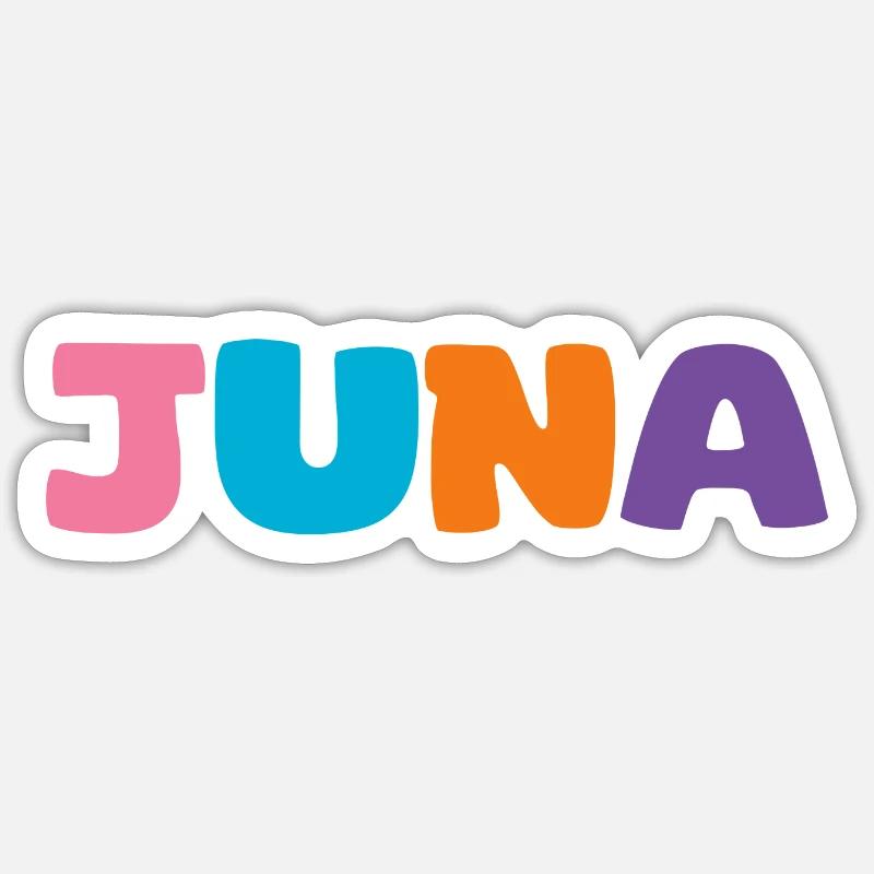 Nom - Juna - Sticker taille S (10 x 10 cm) - blanc mat