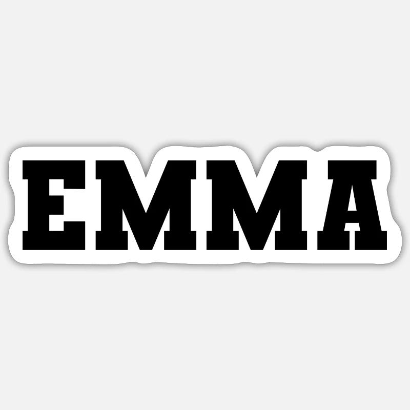 Name - Emma - Sticker size S (10 x 10 cm) - white matte