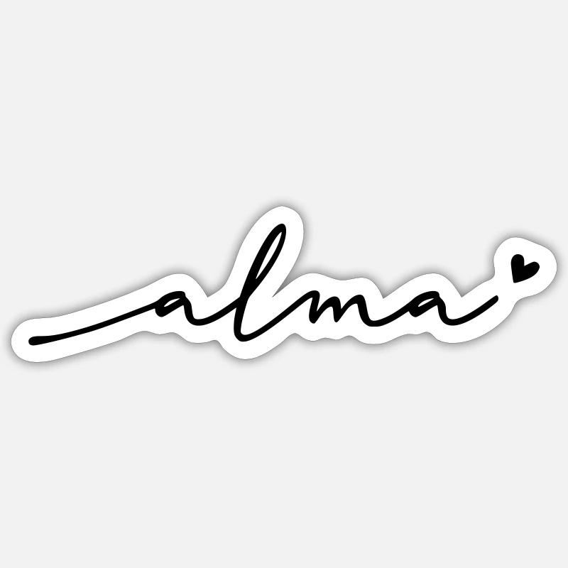 Alma Cursive Name Sticker size S (10 x 10 cm)