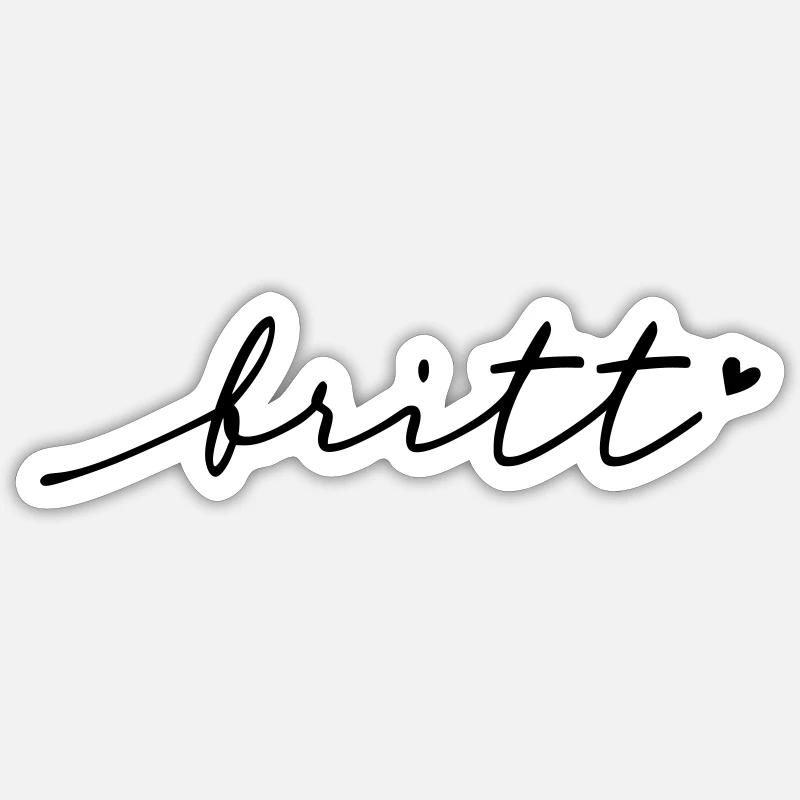 Nom cursif Britt - Sticker taille S (10 x 10 cm) - blanc mat