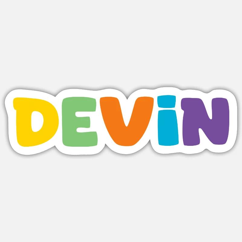 Name - Devin Sticker size S (10 x 10 cm)