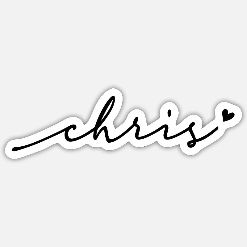 Chris Cursive Name - Sticker size S (10 x 10 cm) - white matte
