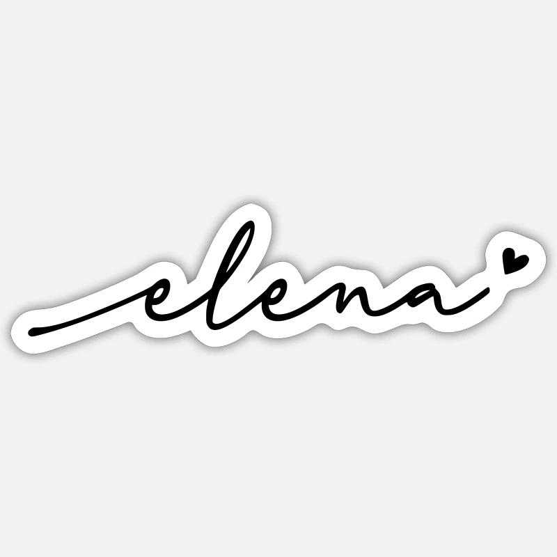 Nom cursif d’Elena - Sticker taille S (10 x 10 cm) - blanc mat
