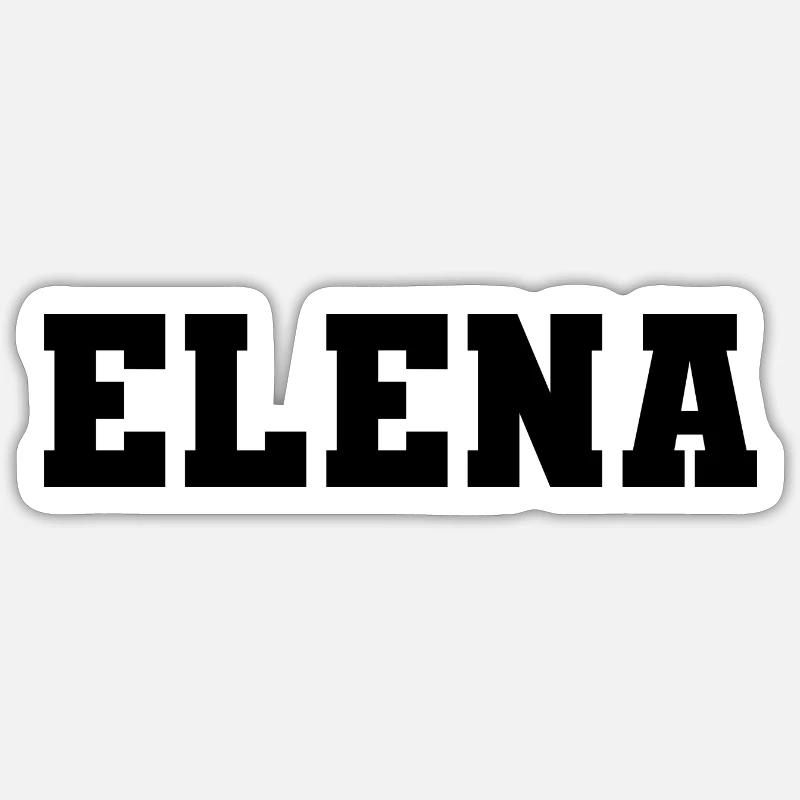 Nom - Elena - Sticker taille S (10 x 10 cm) - blanc mat