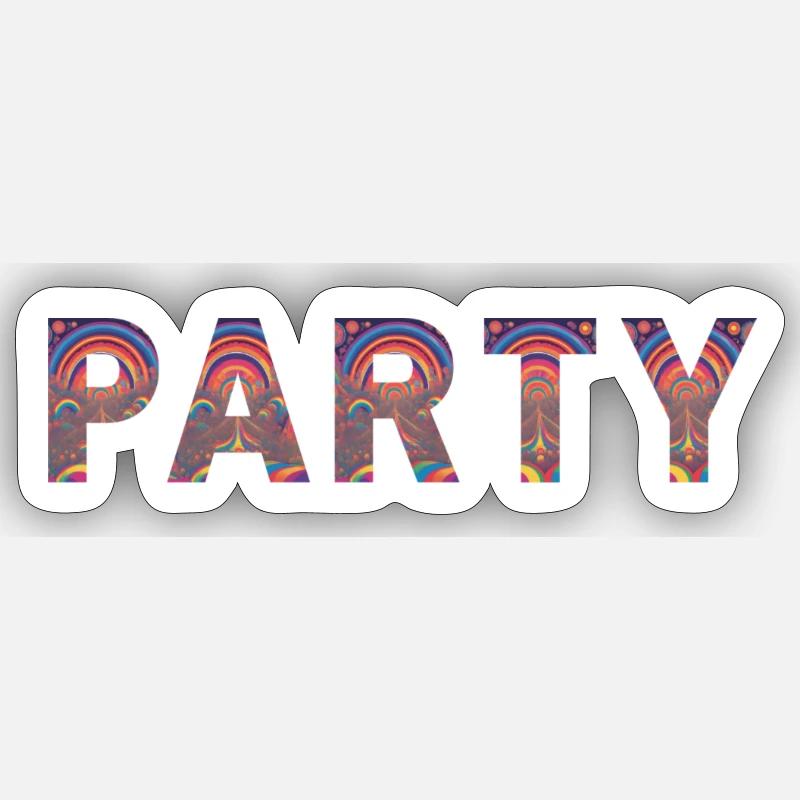 Psychedelic Party - Sticker size S (10 x 10 cm) - white matte