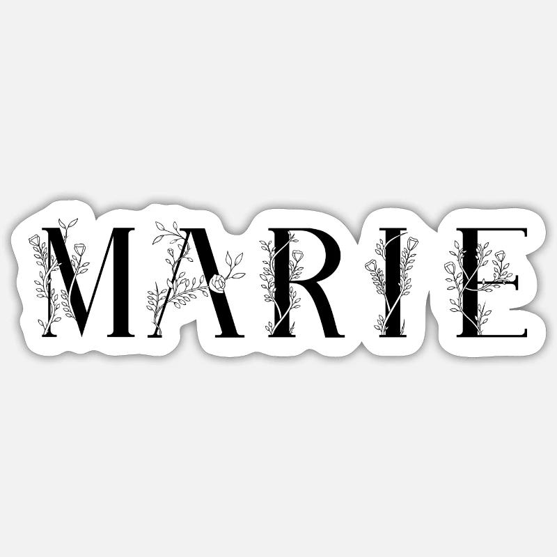 Nom - Marie - Sticker taille S (10 x 10 cm) - blanc mat