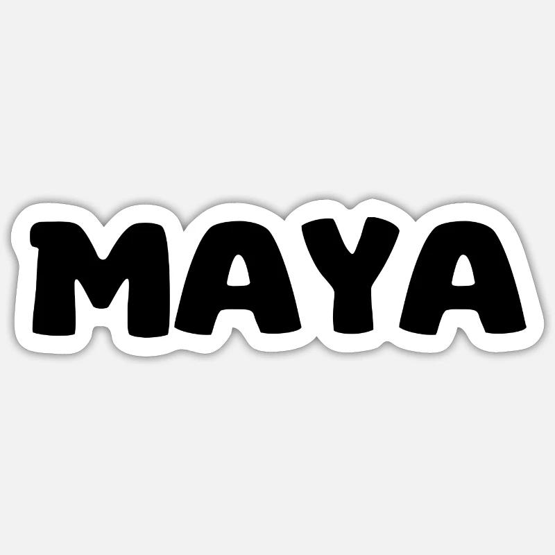 Name - Maya - Sticker size S (10 x 10 cm) - white matte