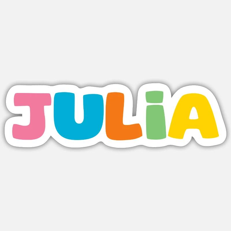 Nom - Julia - Sticker taille S (10 x 10 cm) - blanc mat