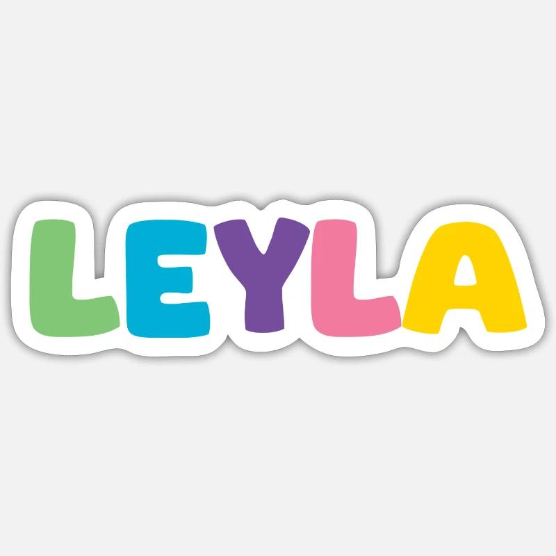 Name - Leyla - Sticker size S (10 x 10 cm) - white matte