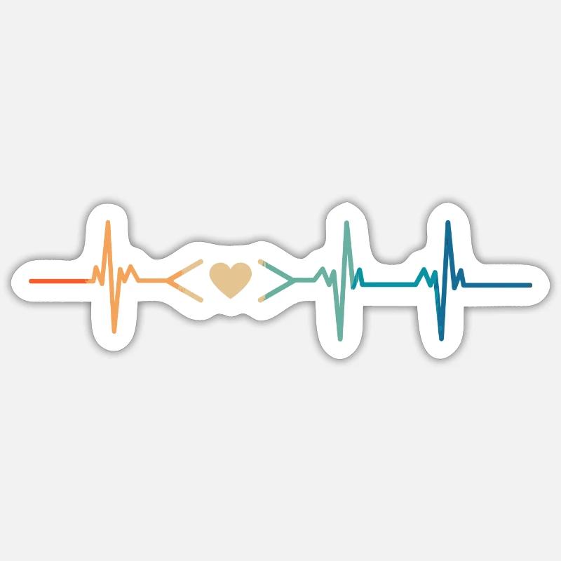 Heartbeat Coding Liebe Sticker Größe S (10 x 10 cm)