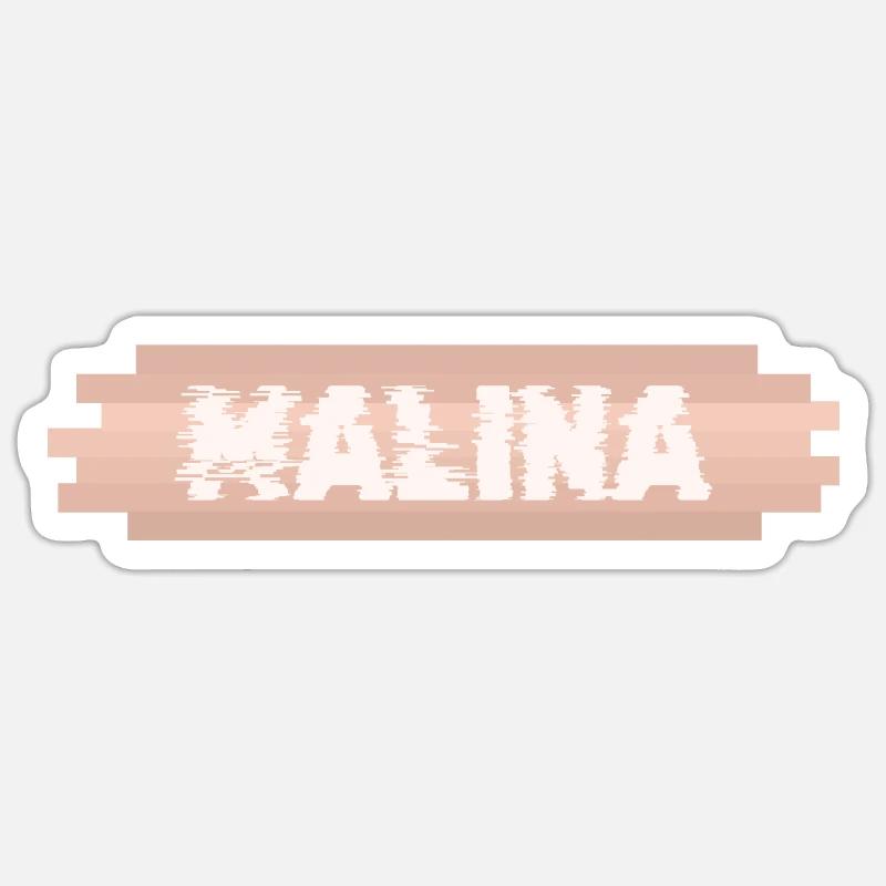 Malina comme prénom - Sticker taille S (10 x 10 cm) - blanc mat