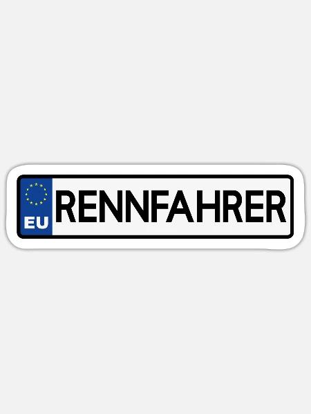 Autokennzeichen EU Rennfahrer Auto lustige Sprüche - Sticker Größe S (10 x 10 cm) - Mattweiß