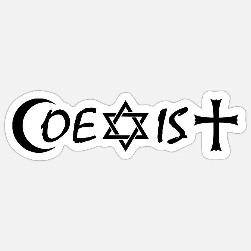 coexist - Sticker taille S (10 x 10 cm) - blanc mat