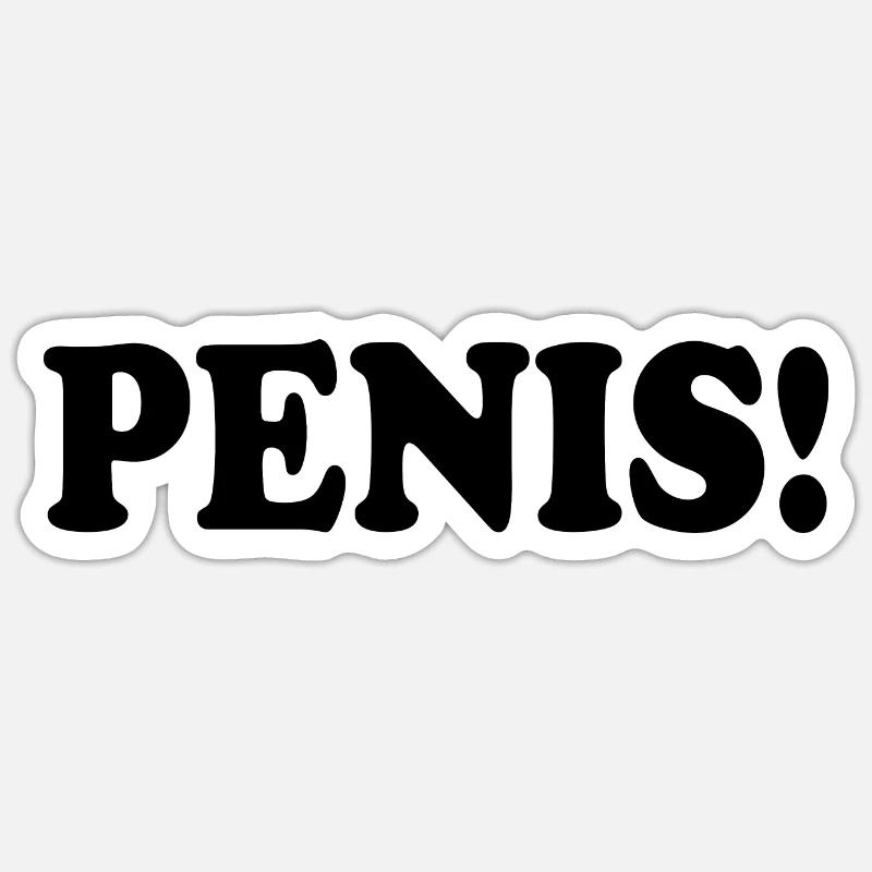 Penis - Sticker taille S (10 x 10 cm) - blanc mat