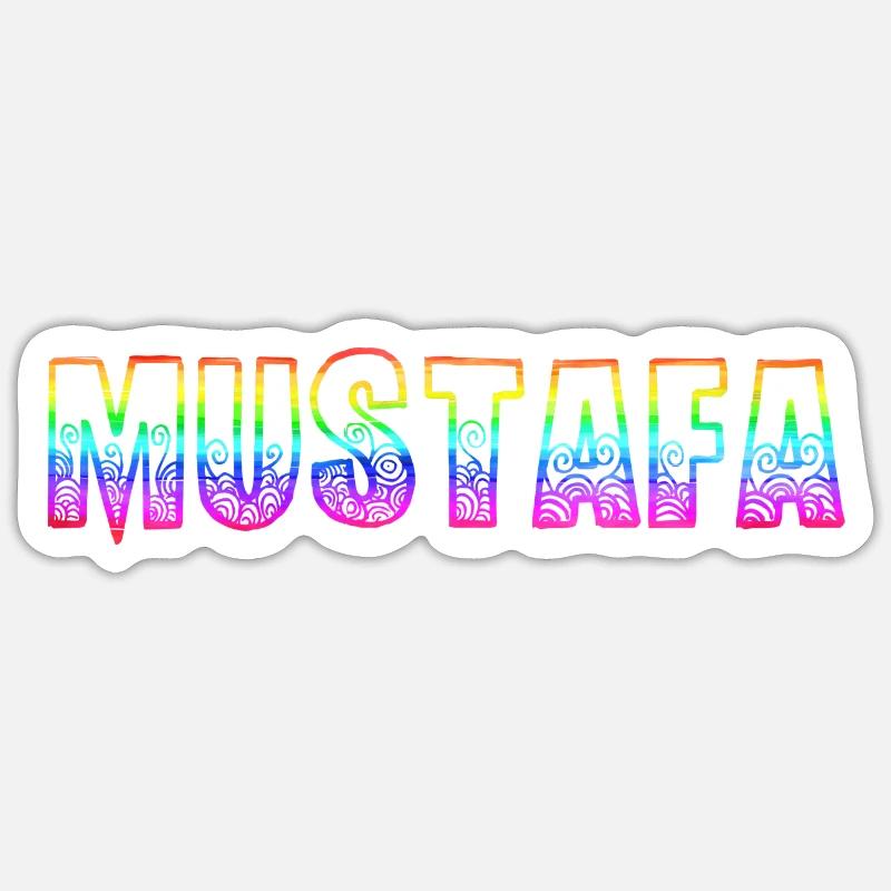 Mustafa RS Rainbow - Sticker size S (10 x 10 cm) - white matte