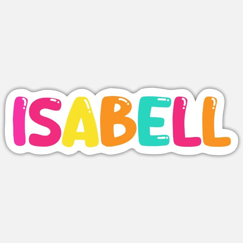 Nom - Isabelle - Sticker taille S (10 x 10 cm) - blanc mat
