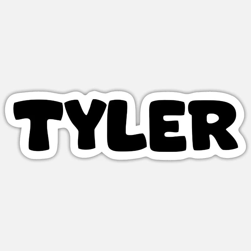 Nom - Tyler - Sticker taille S (10 x 10 cm) - blanc mat