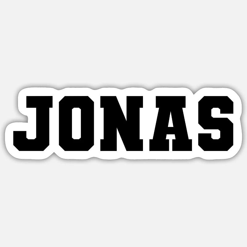 Nom - Jonas - Sticker taille S (10 x 10 cm) - blanc mat