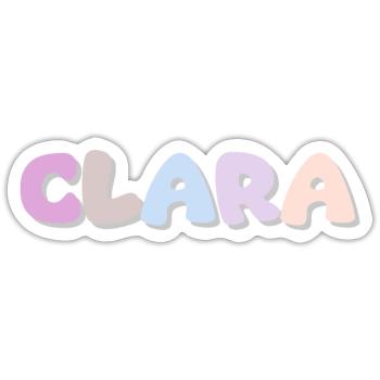 Nom - Clara - Sticker taille S (10 x 10 cm) - blanc mat - Devant