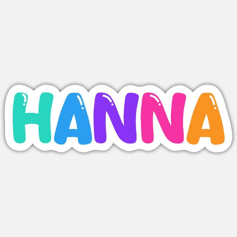 Nom - Hanna - Sticker taille S (10 x 10 cm) - blanc mat