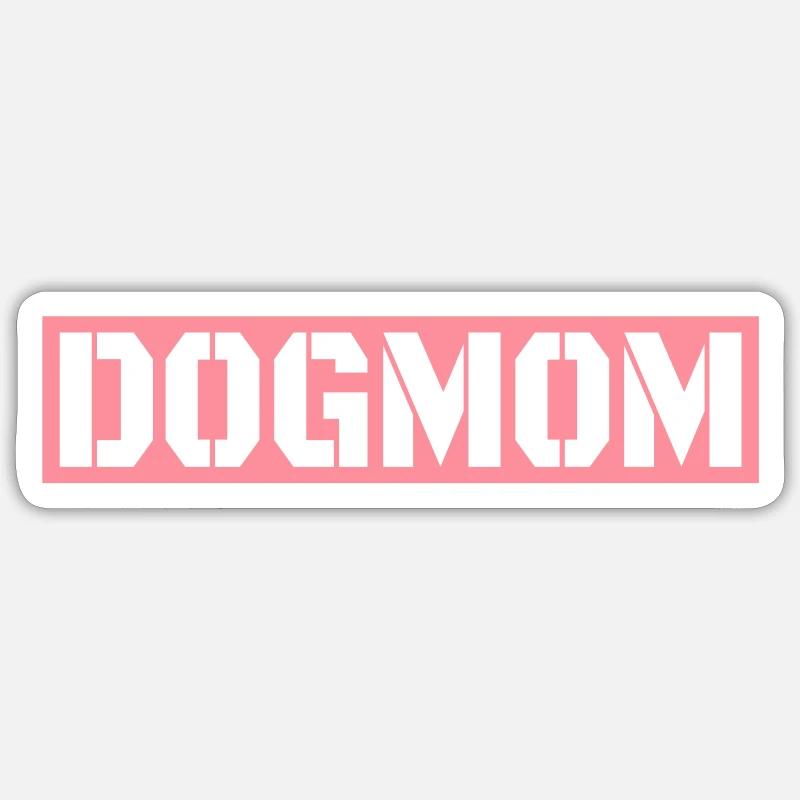 Maman chien - Sticker taille S (10 x 10 cm) - blanc mat