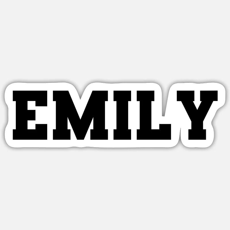Nom - Emily - Sticker taille S (10 x 10 cm) - blanc mat