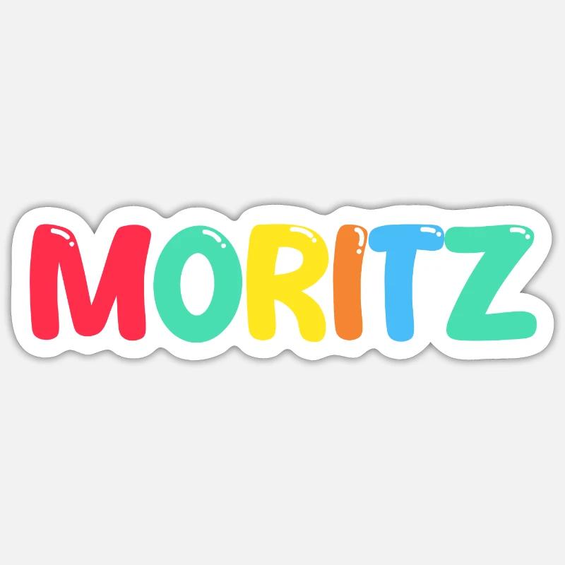 Name - Moritz - Sticker Größe S (10 x 10 cm) - Mattweiß